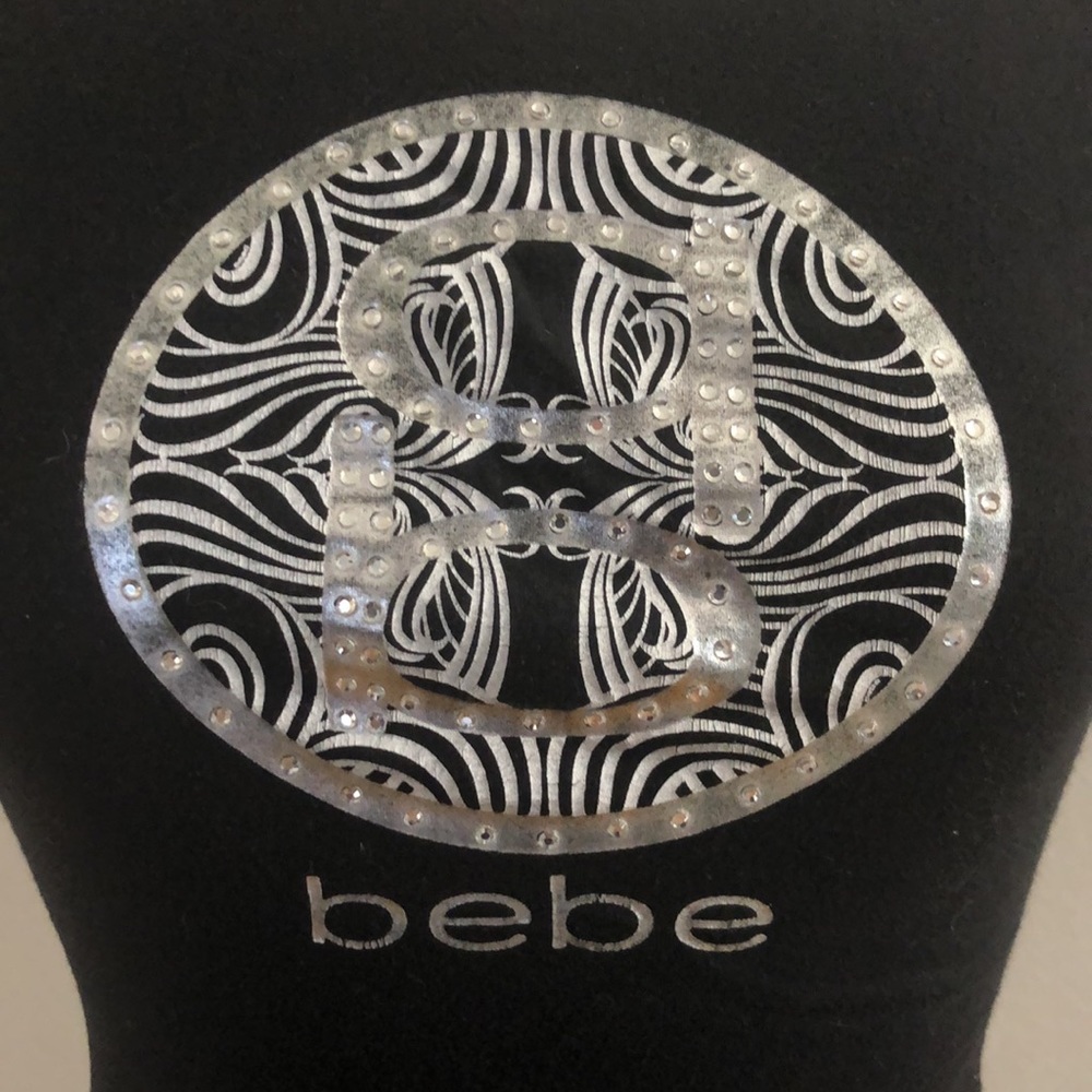 Bebe Rhinestone tee. Size Small. Color black - Picture 2 of 9